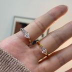 Anillo de circonita cúbica talla marquesa Ojo de Ángel