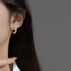 Pendientes de aro con perlas retorcidas de plata S925