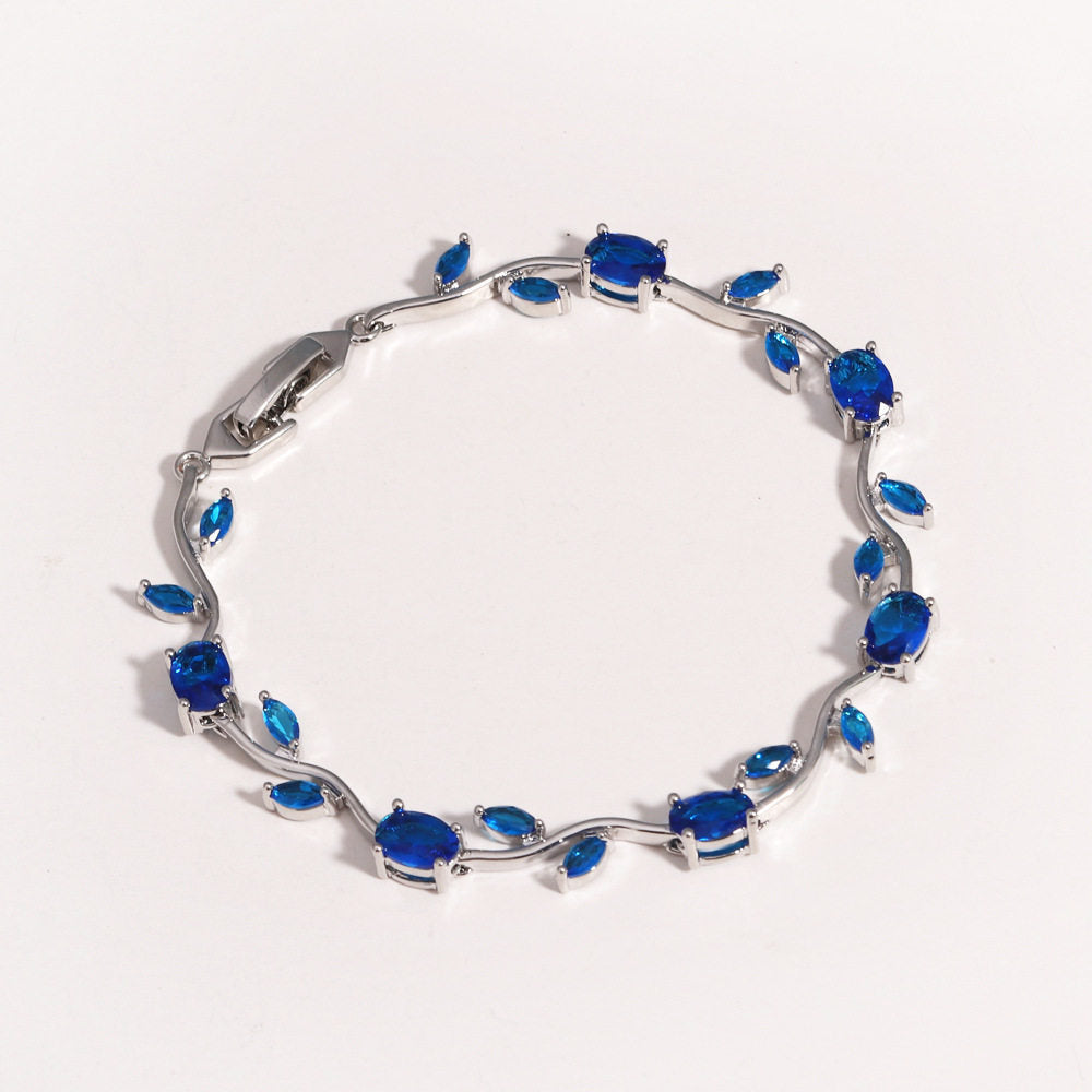 Vine Leaf Zirconia Bracelet