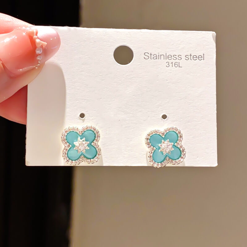 Turquoise Clover Jewelry Set