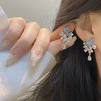 Blue Butterfly Zircon Earrings