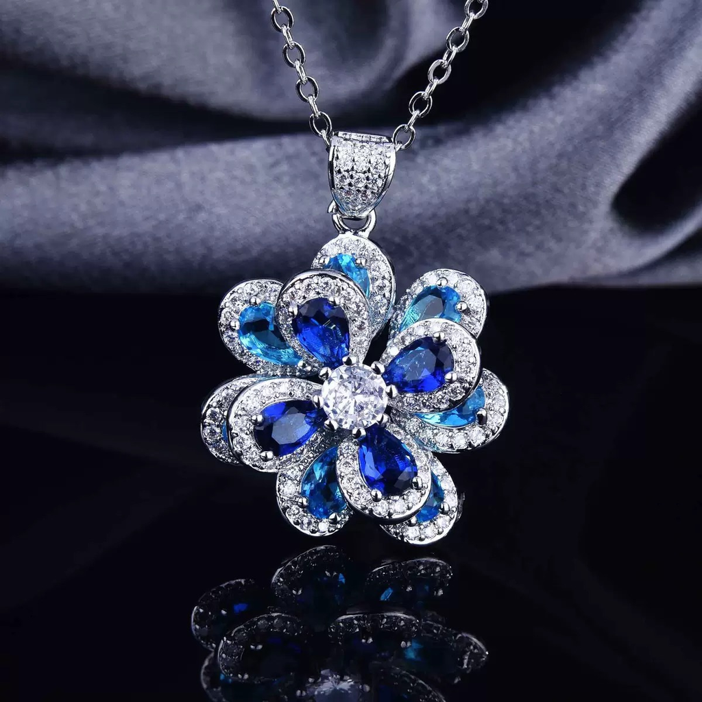 Camellia Flower Mixed Gemstone Jewelry Set
